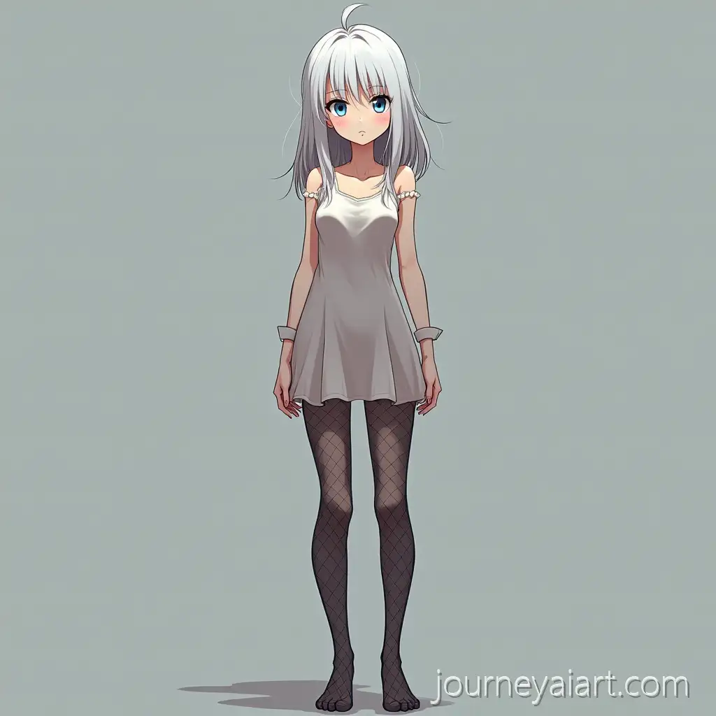 Tall-Asian-Woman-with-Blue-EyesTall-Asian-woman-portrait-in-SemiTransparent-Dress-and-Checkered-Tights