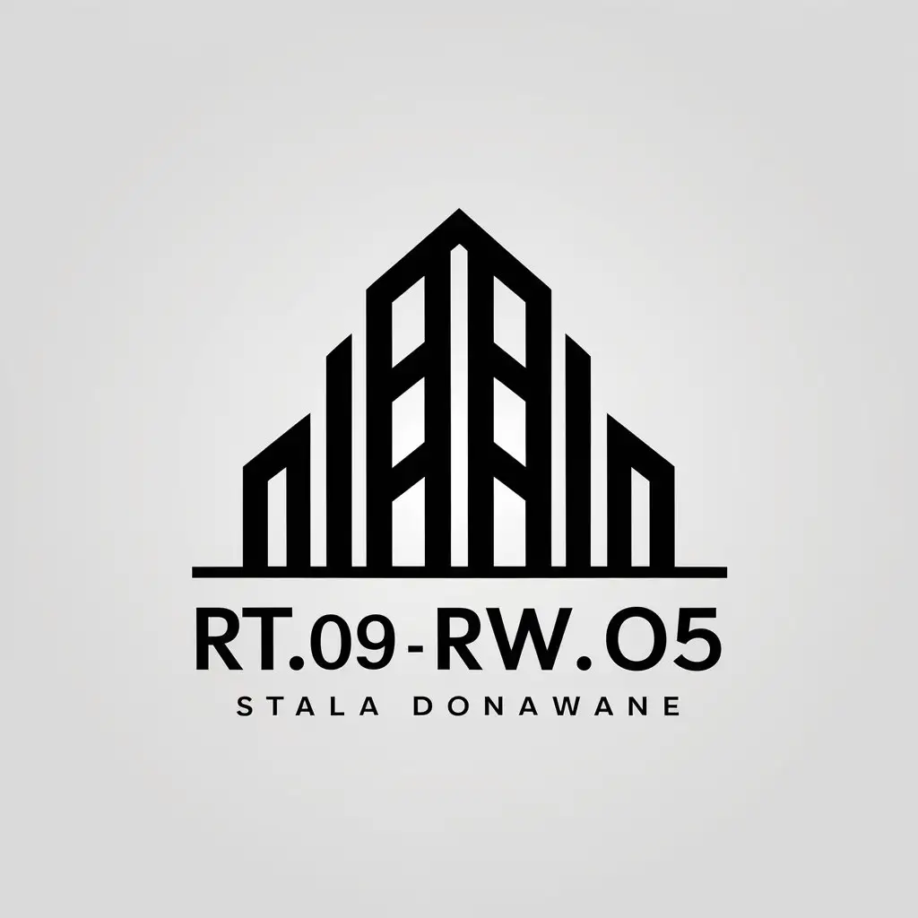 LOGO Design For RT09 RW05 Building Symbol in Moderate Style with Clear Background