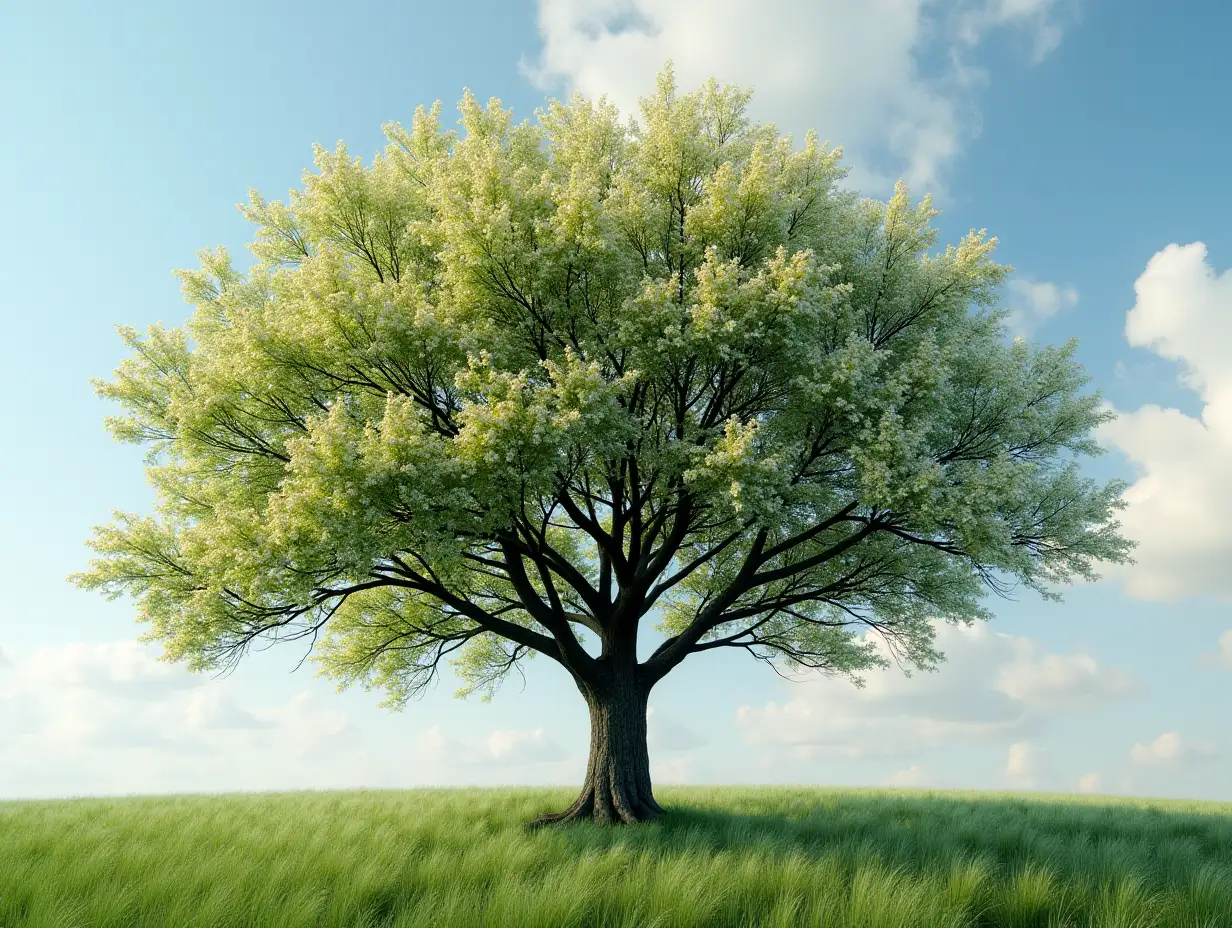 Baum Kopf mit Blumen