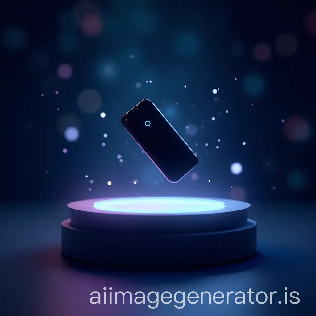 Futuristic-Minimalist-Scene-with-Hovering-Electronic-Vapper-on-Lit-Platform