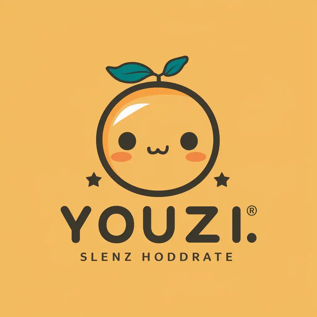 a vector logo design,with the text "YOUZI", main symbol:Yuzu, cute,Moderate,clear background