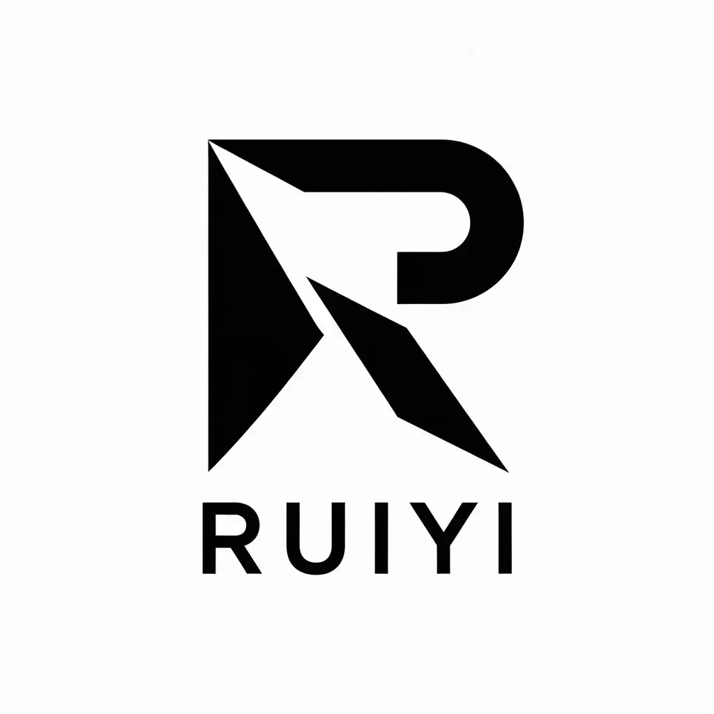 a vector logo design,with the text "RUIYI", main symbol:RE; Sharp; Fashion; Minimalism,Minimalistic,be used in advertisement industry,clear background