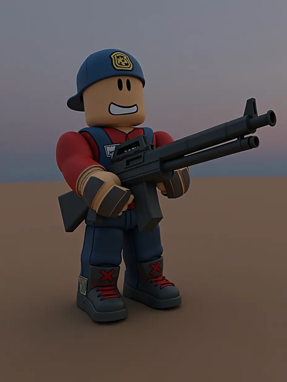 Man with a gun in roblox