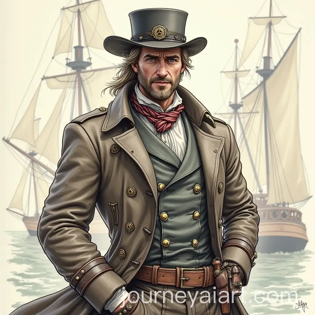 Steampunk-Yacht-Captain-in-Detailed-Nautical-Outfit
