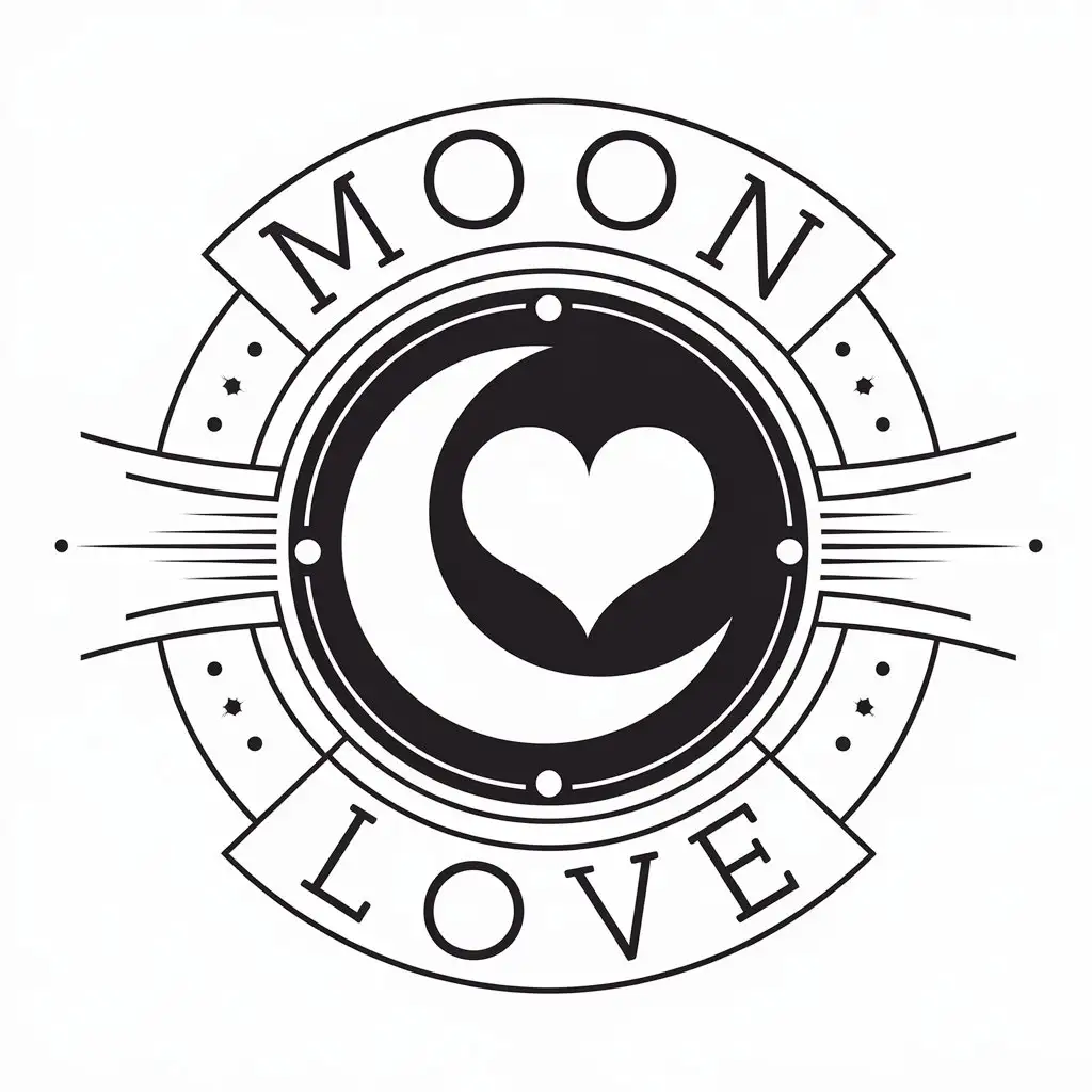 LOGO Design For Moon Love Elegant Moon and Heart Symbol for Events Industry