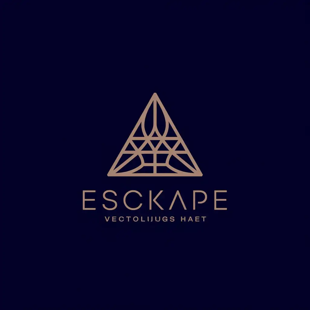 LOGO Design for ESCKAPE Geometric Triangle with Gold Text on Dark Background