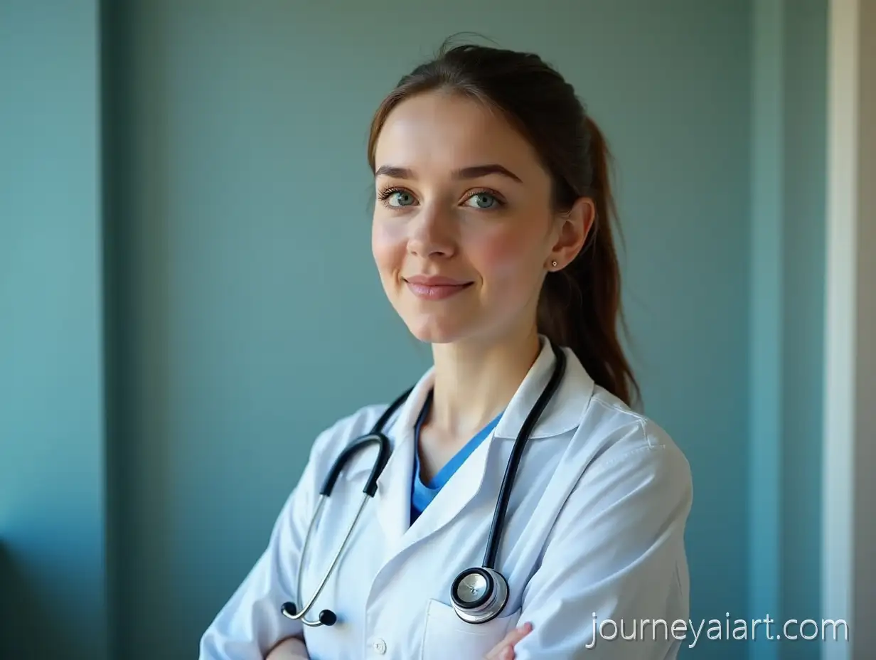 Girl-Doctor-Standing-in-Front-of-Niska-Tvrdjava-Fortress