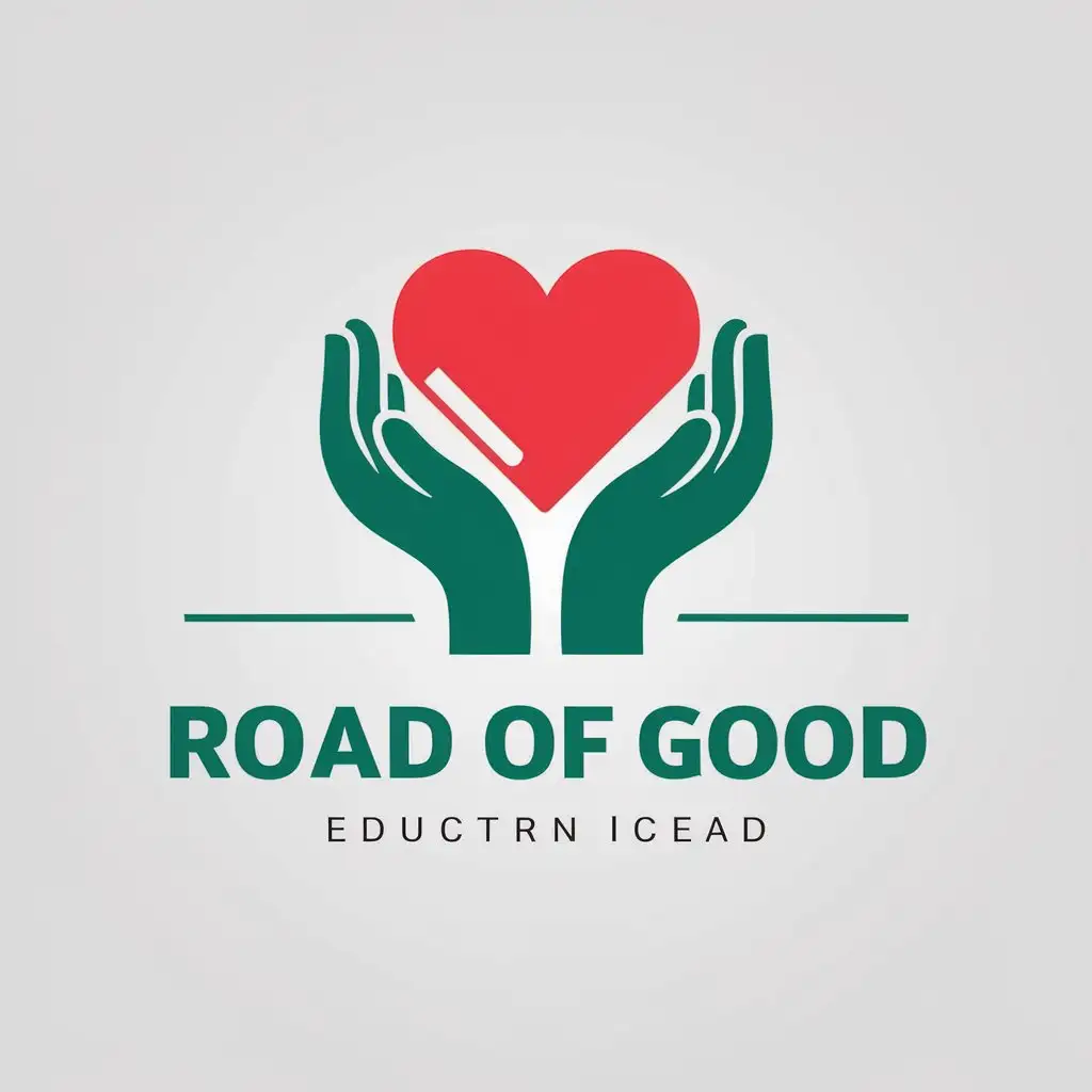 LOGO-Design-For-Road-of-Good-Heart-and-Hands-Symbol-in-Education-Industry