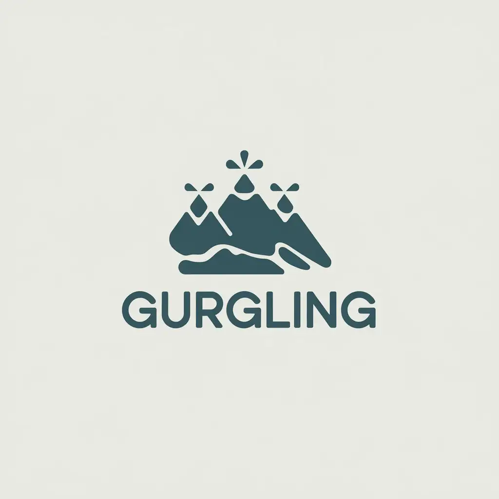 LOGO Design for Gurgling Mineral Water Brand with Ancient Cambodian Rock Layers and Nature Symbolism