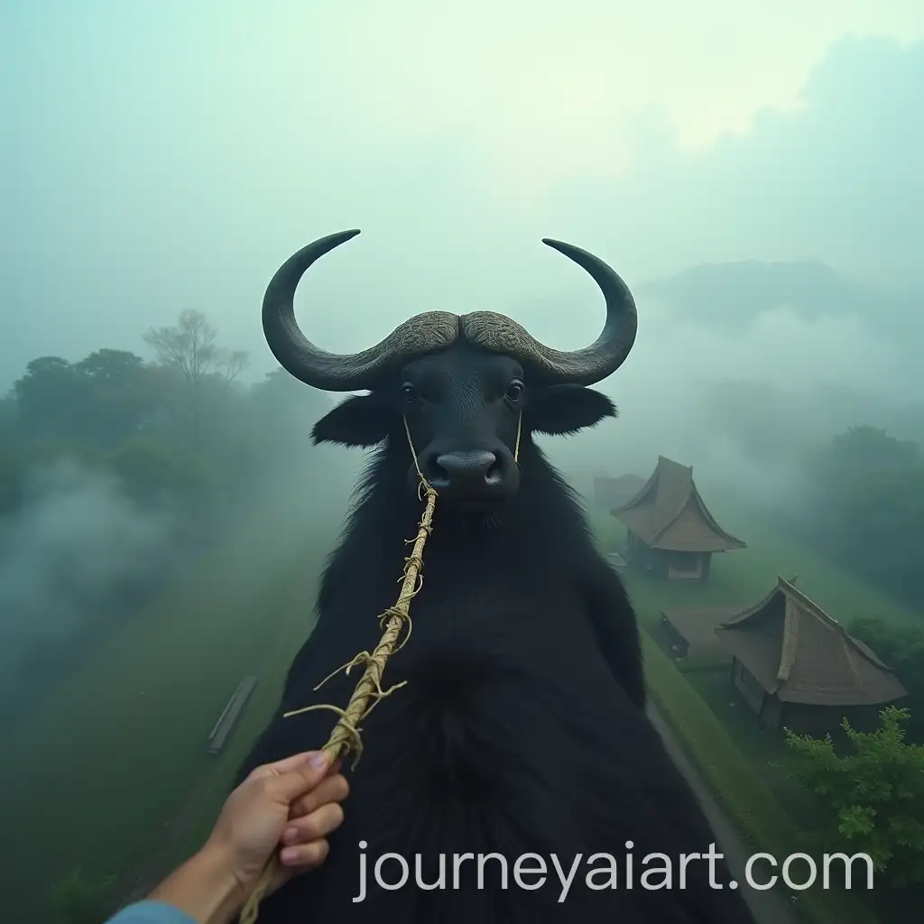 Riding-a-BlackArmored-Buffalo-Over-Misty-Tana-Toraja-Valleys
