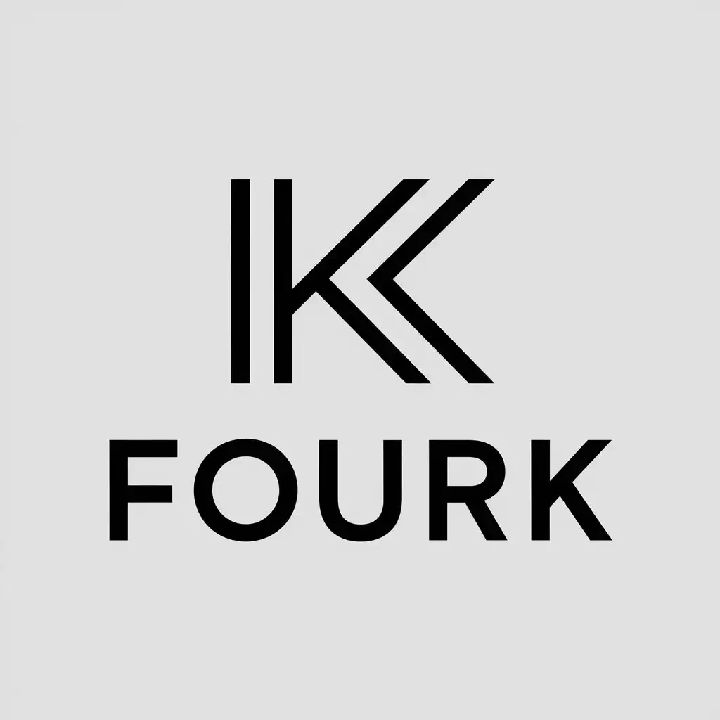 a vector logo design,with the text "FourK", main symbol:K K K K,Minimalistic,clear background