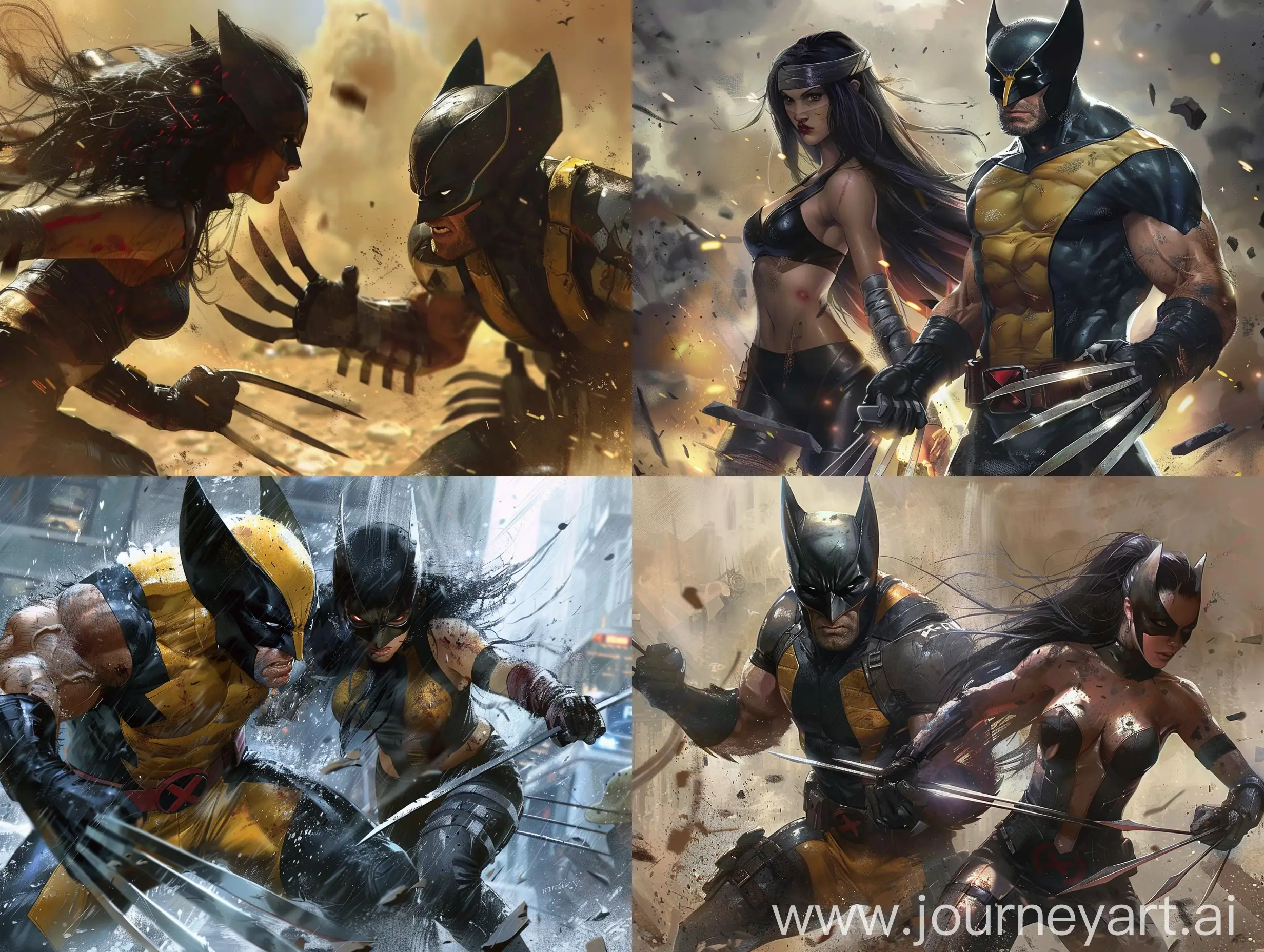 Wolverine-and-X23-in-Battle-on-Battlefield