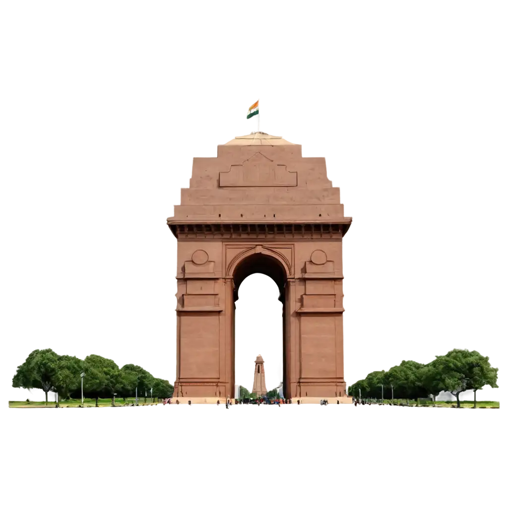 HighQuality-PNG-Image-of-India-Gate-Capturing-Architectural-Grandeur-in-Detail