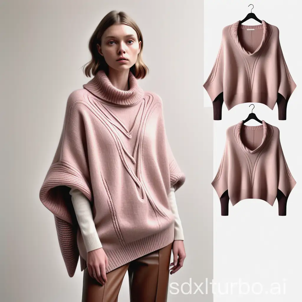 UltraRealistic-Womens-Knitwear-Technical-Flat-Sketch-Cashmere-Blend-Batwing-Sweater-with-Leather-Collar