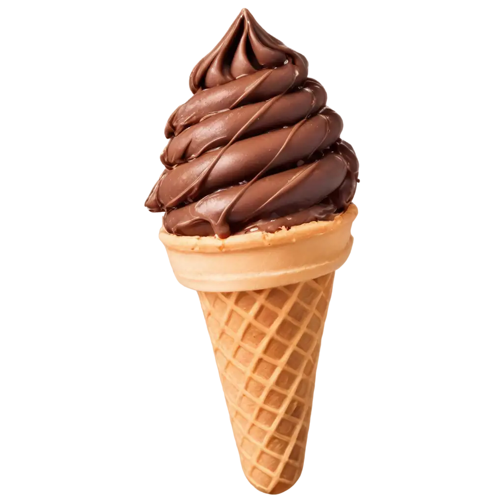 UltraHD-PNG-of-SoftServe-Chocolate-Ice-Cream-with-Dripping-Syrup-Perfect-for-Commercial-Food-Photography