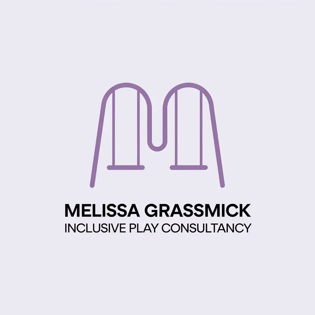 LOGO Design for Melissa Grassmick Inclusive Play Consultancy Purple Swings in Minimalist Style for Education Industry