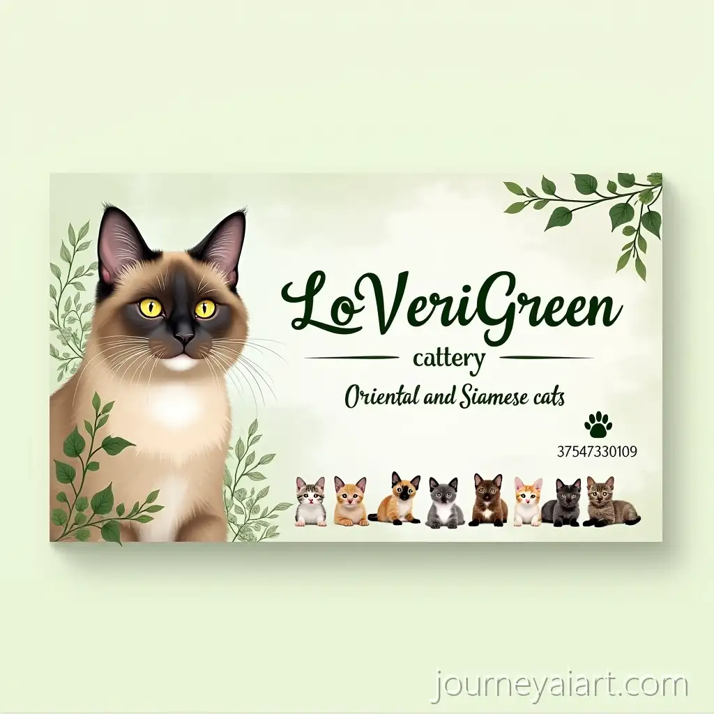 Elegant-BusinessLOVeriGreen-cattery-business-card-Card-Design-for-LOVeriGreen-Cattery-Featuring-Oriental-and-Siamese-Cats