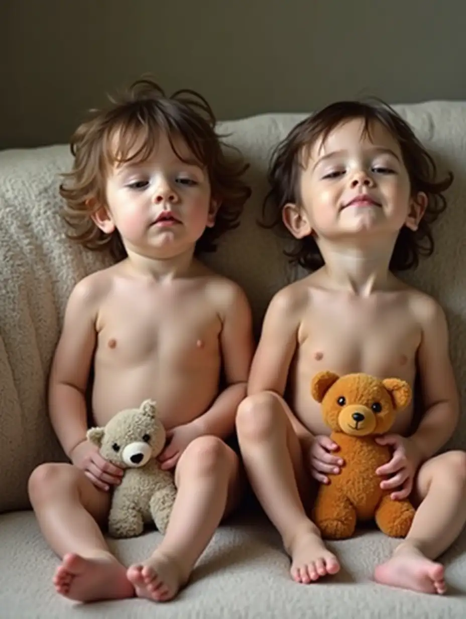 Two-Toddler-Girls-Playing-with-Stuffed-Animals-on-a-Couch-in-a-Playroom