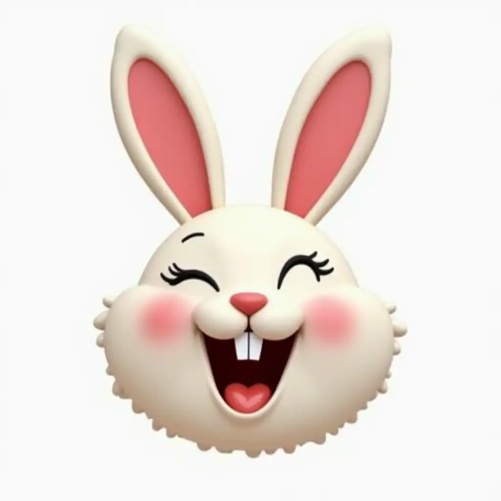 happy bunny head with open mouth