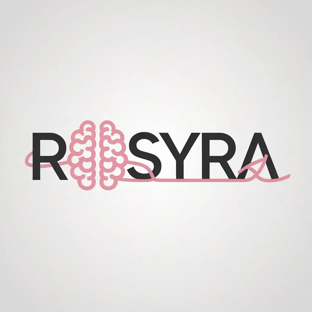 LOGO Design for RosYra Minimalistic Brain Theme in Blanc Pink and White