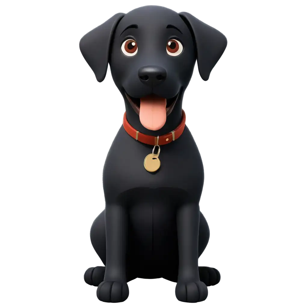 Cartoon-Black-Labrador-Dog-PNG-Image-Front-View-Full-Body