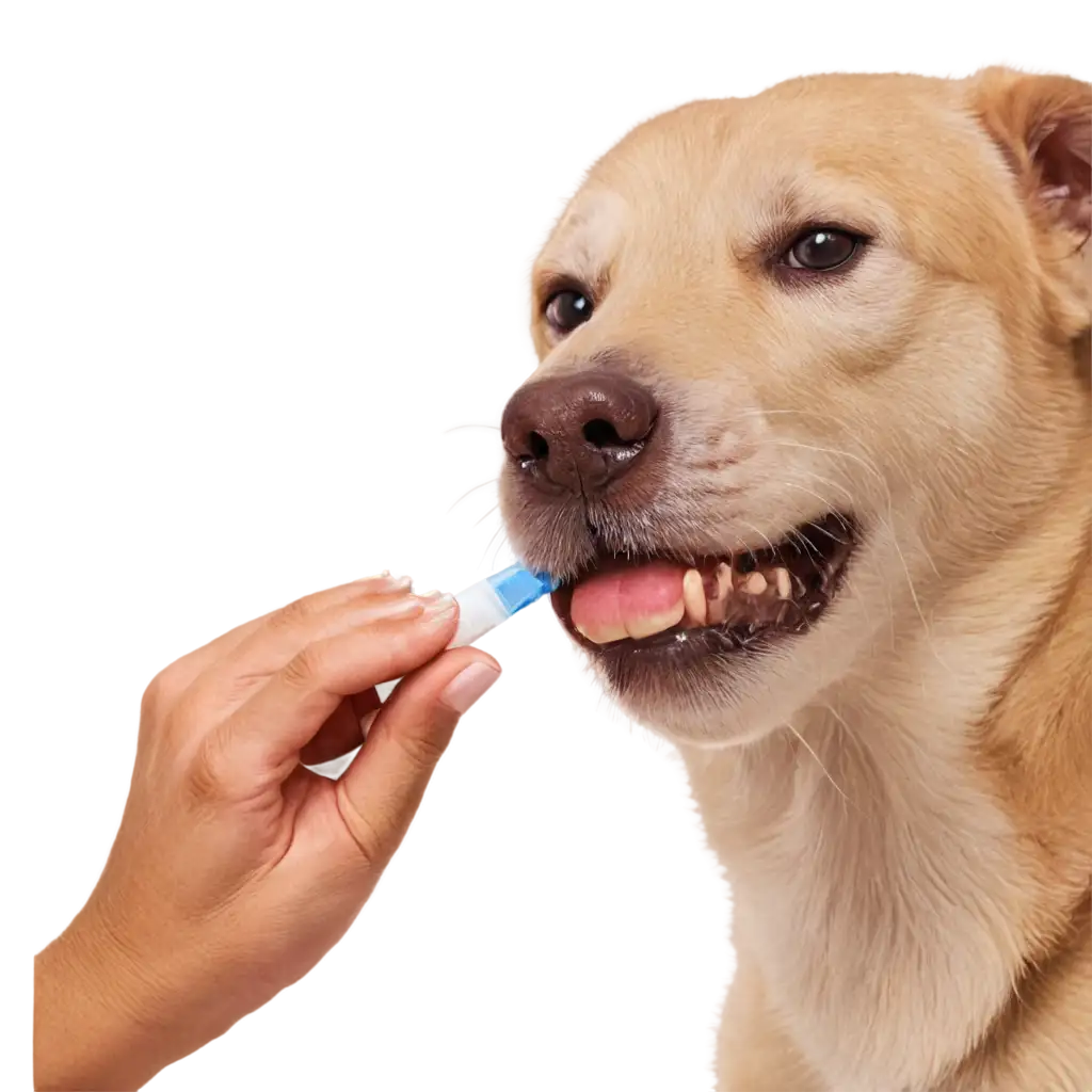 PNG-Image-of-a-Dog-Taking-Medicine-Heartwarming-Moment-Captured-in-High-Quality