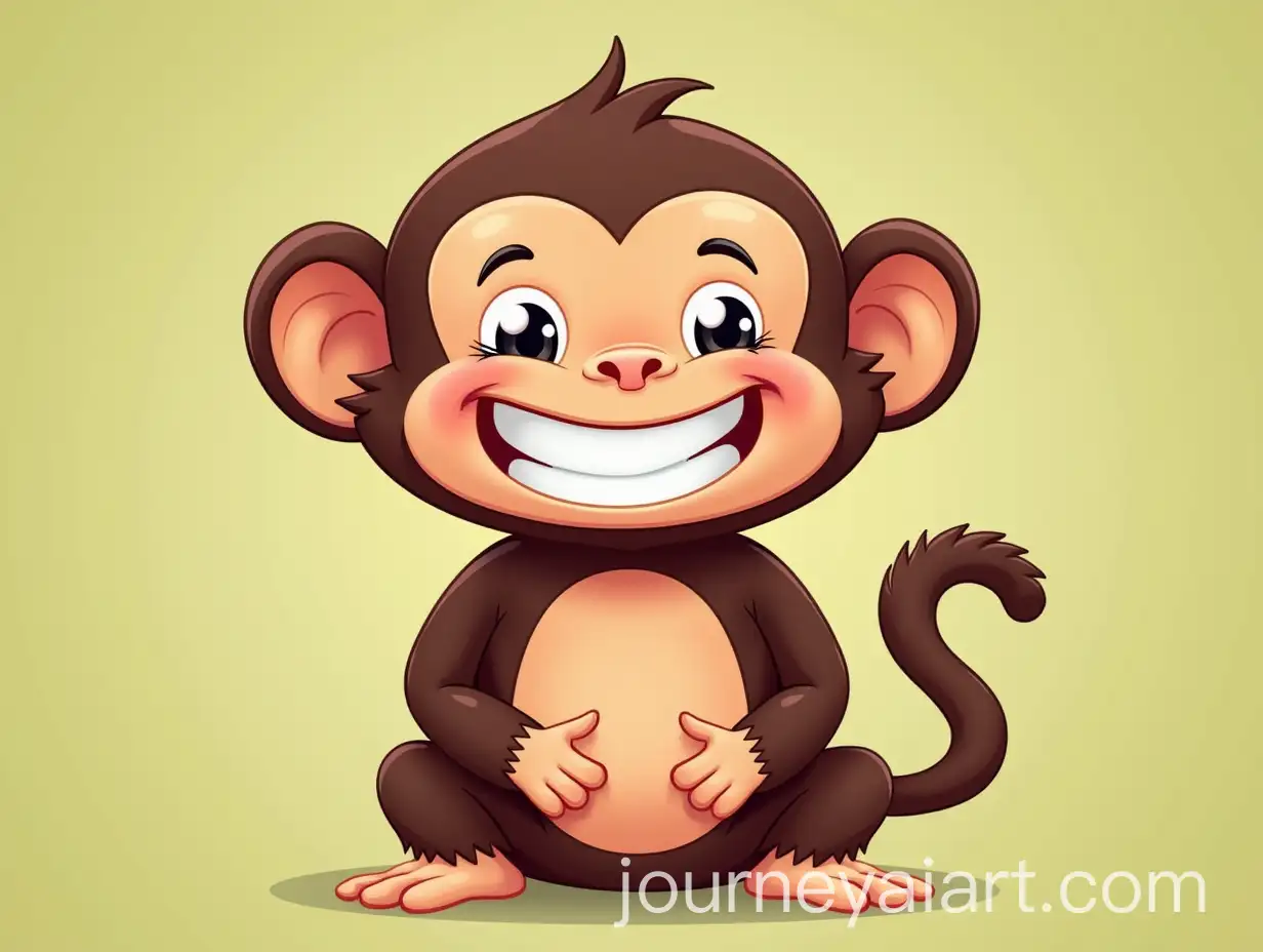 Happy-Cartoon-Monkey-with-Cheerful-Expression