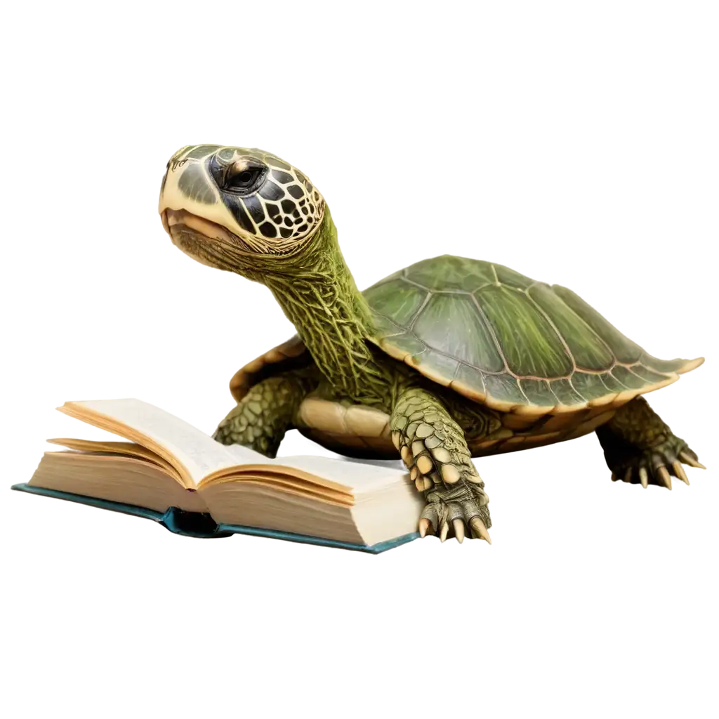 Turtle-Reading-a-Book-PNG-Image-HighQuality-Illustration-for-Creative-Projects