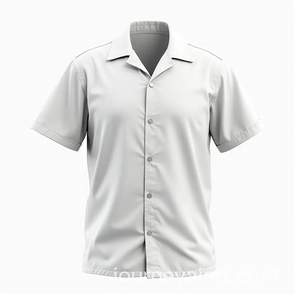 3DRendered-Hawaiian-Shirt-with-Detailed-Fabric-Texture-in-White-Color-Palette