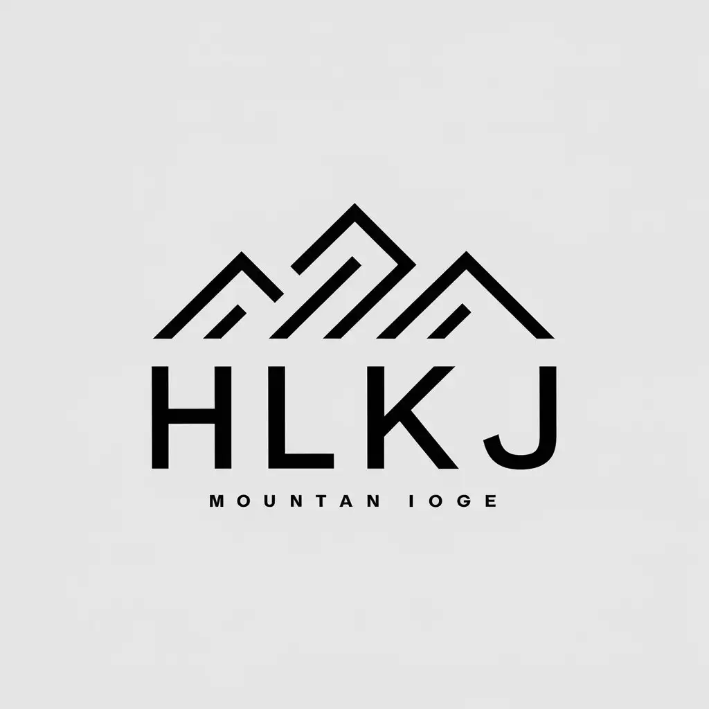 a vector logo design,with the text "HLKJ", main symbol:mountain ridge HLKJ,Minimalistic,be used in Internet industry,clear background