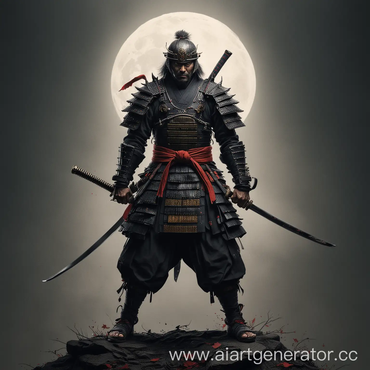 Samurai-Warrior-in-Traditional-Armor-and-Katana-Sword