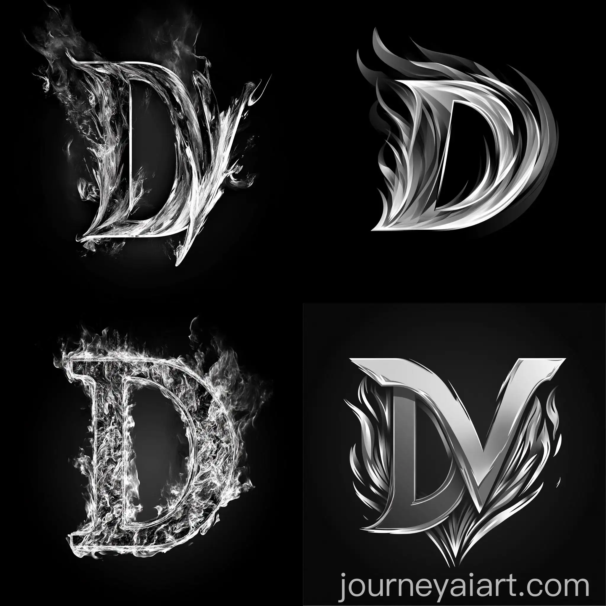 Blazing-Black-and-White-Logo-Design-with-DV-Letters