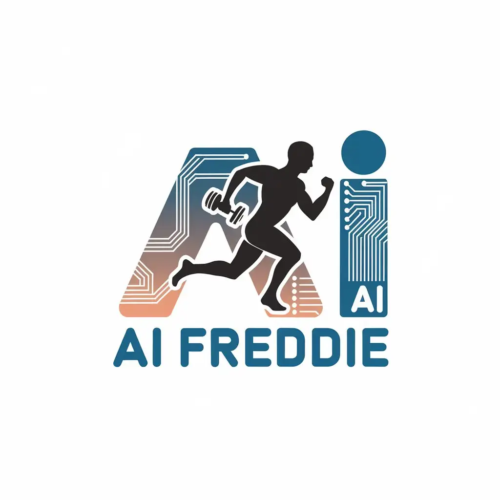 LOGO Design for Ai Freddie Modern Sleek AI Virtual Fitness Trainer with Fitness and Technology Elements