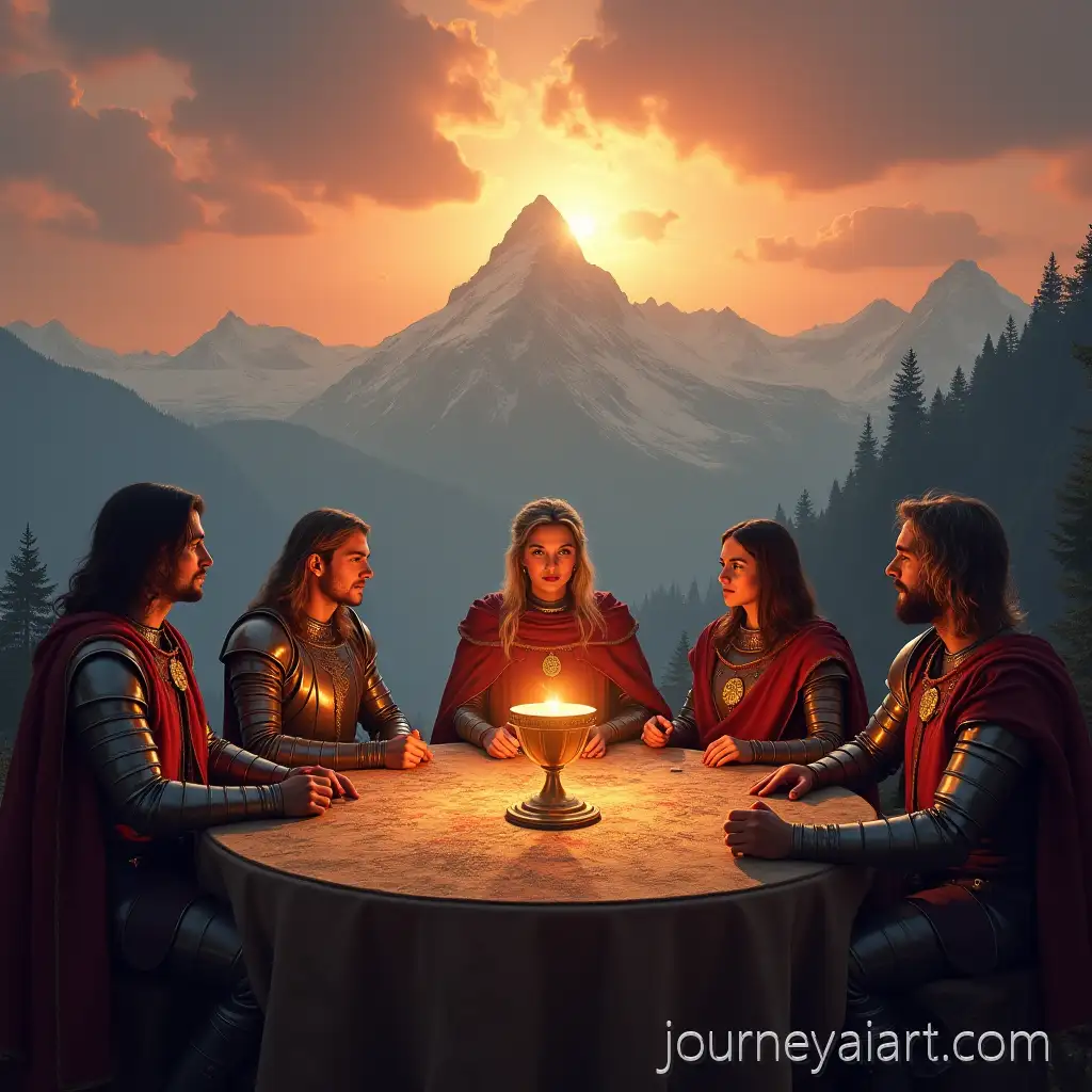 GuardiansAI-Art-Prompt-Expansion-of-the-Holy-Grail-Bloodline-with-Knights-and-Female-Protagonist-at-the-Round-Table