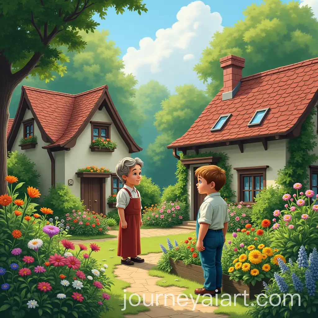Peaceful-Village-Scene-Mr-and-Mrs-Fredrick-Tending-Garden