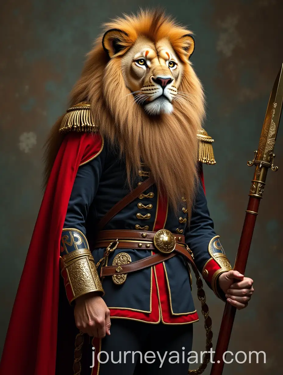 HumanLion-Hybrid-English-Royal-Soldier-in-Majestic-Attire