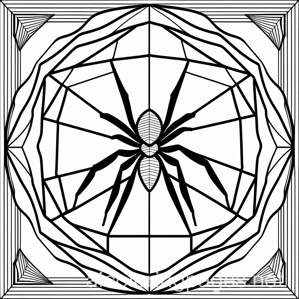 Geometric-Spider-Coloring-Page-with-Simplicity-and-Ample-White-Space