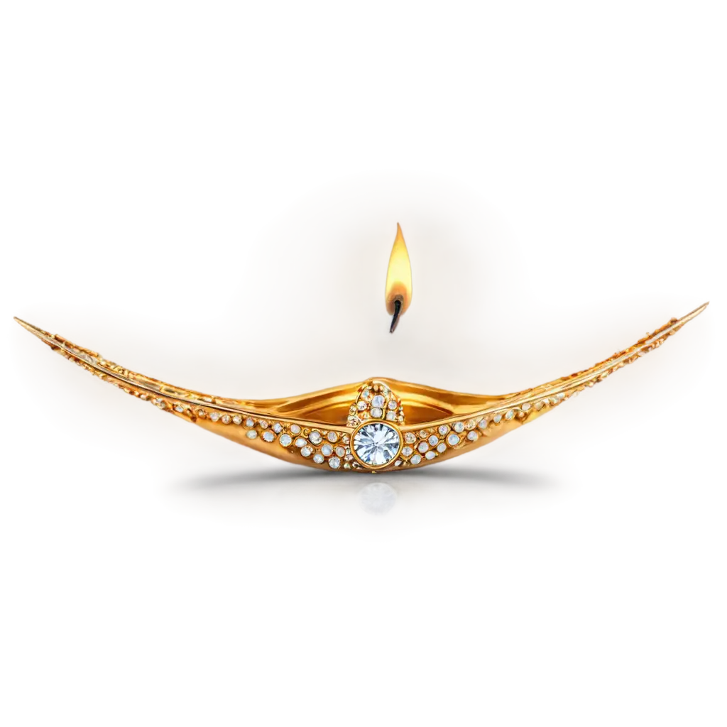 Stunning-Diwali-Diya-Made-of-Diamonds-HighQuality-PNG-for-Festive-Celebrations