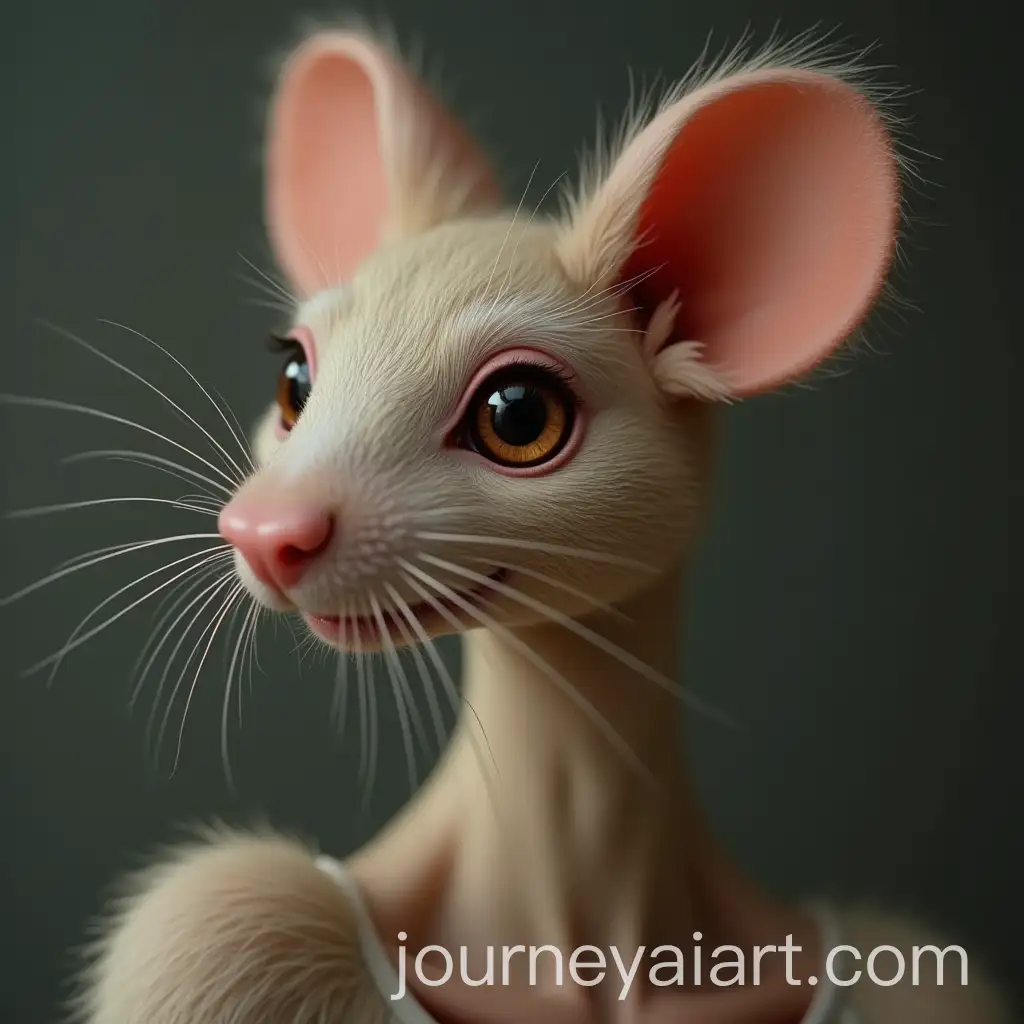 Woman-with-MouseLike-Features-in-Playful-Pose