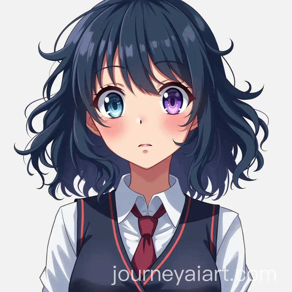 Confused-13YearOld-Girl-in-Muichiro-TokitoInspired-Uniform-with-Unique-Colored-Eyes