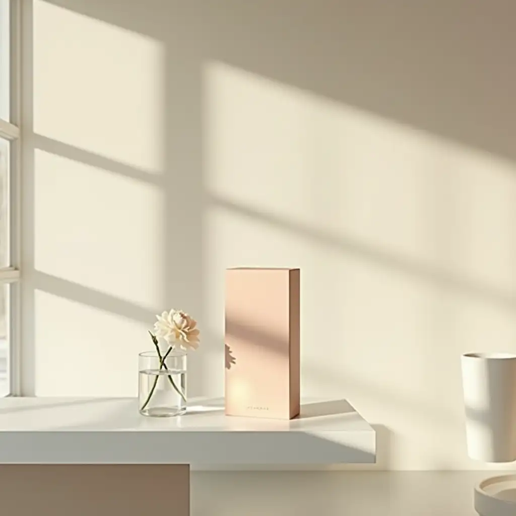 Minimalist-HighEnd-Packaging-Box-with-Elegant-Vase-and-Soft-Lighting