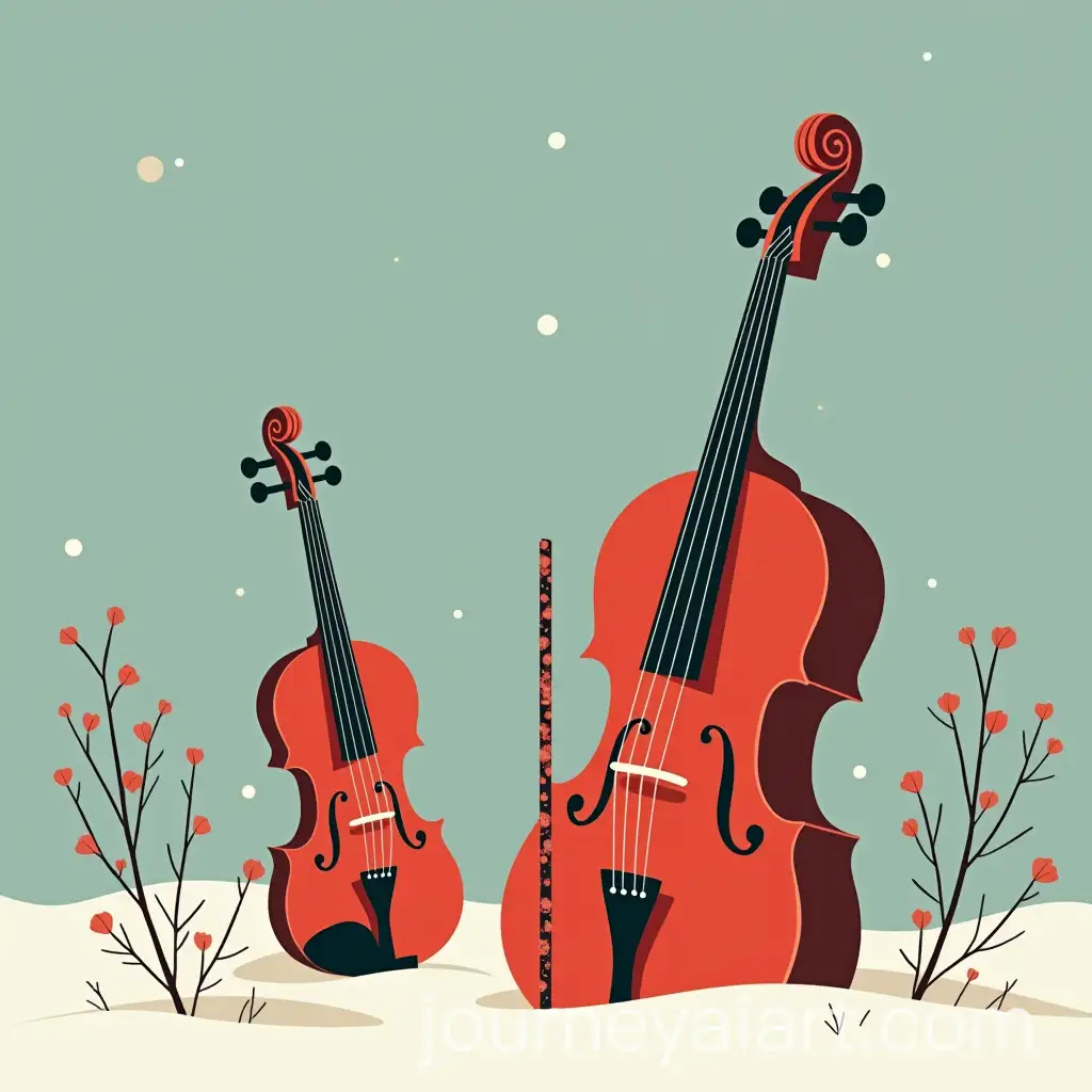 Christmas-Card-with-Flute-Cello-and-Violin-Instruments