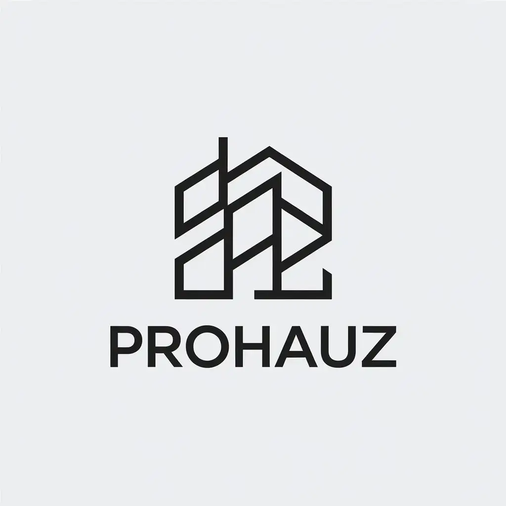 a vector logo design,with the text "ProHauz", main symbol:movement of houses,Minimalistic,be used in Construction industry,clear background