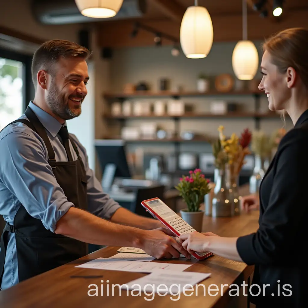 teller attending to customer