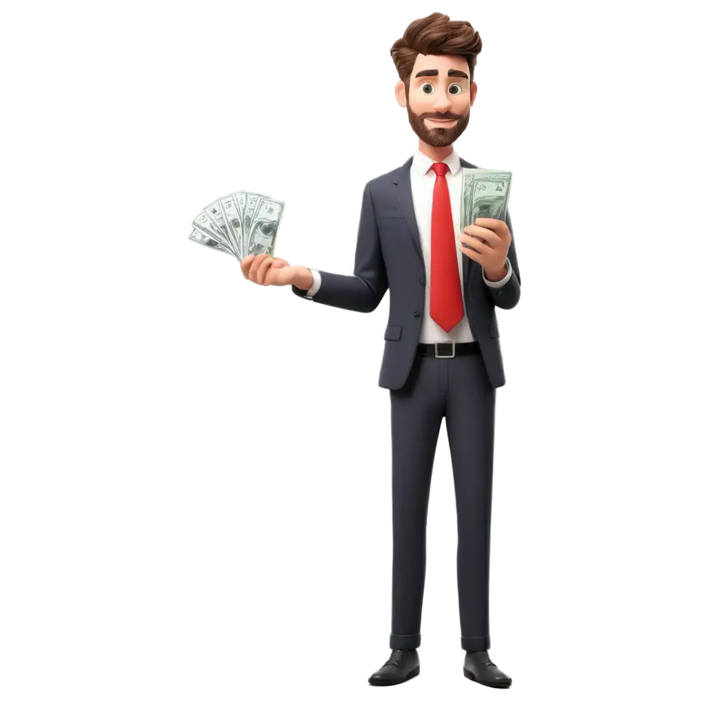 Businessman-Holding-Money-Cartoon-PNG-HighQuality-Image-for-Professional-Use