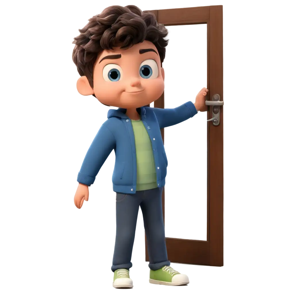 Cartoon-Character-Boy-Standing-in-Front-of-a-Door-PNG-Image-for-Creative-Uses