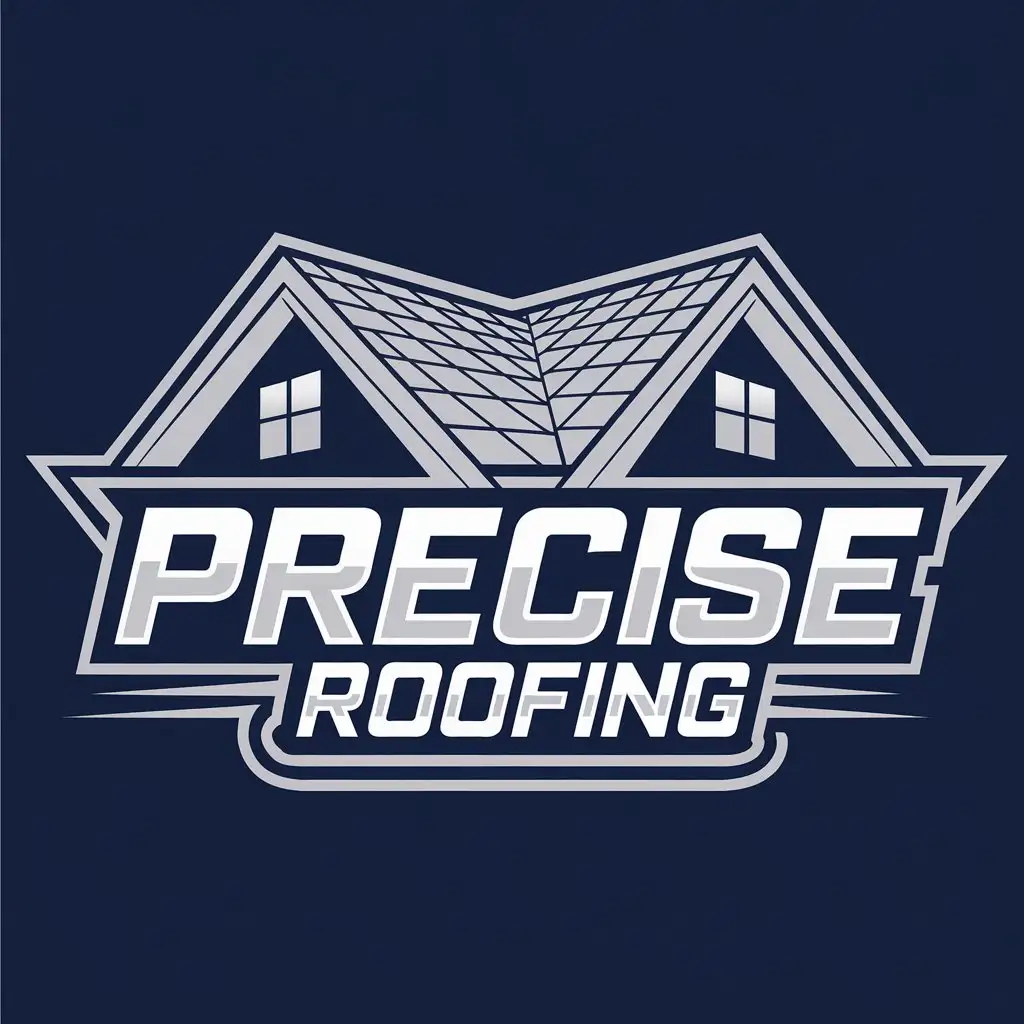 LOGO Design for Precise Roofing Modern Aesthetic with House and Roof Symbolism