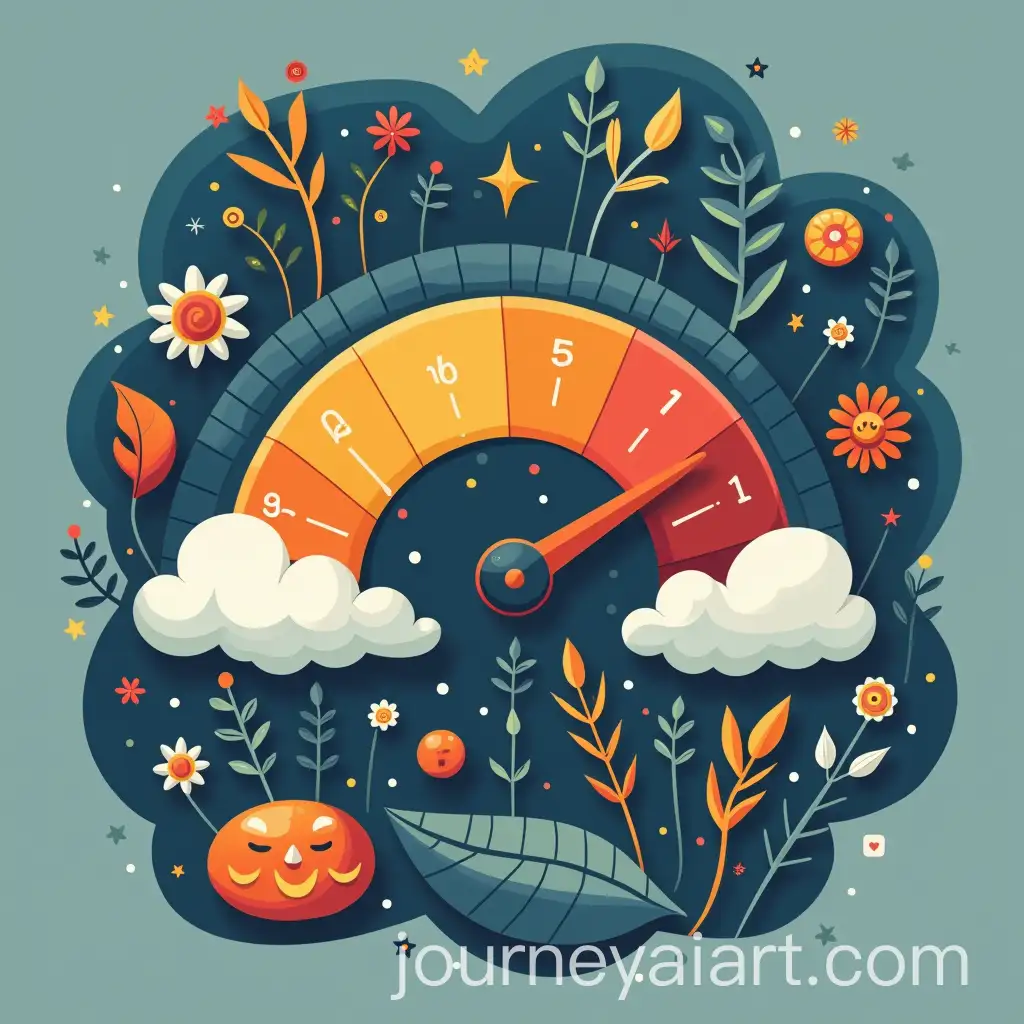 Aesthetic-TShirt-Design-with-Mood-Meter-Pointing-to-Positive-Emotion