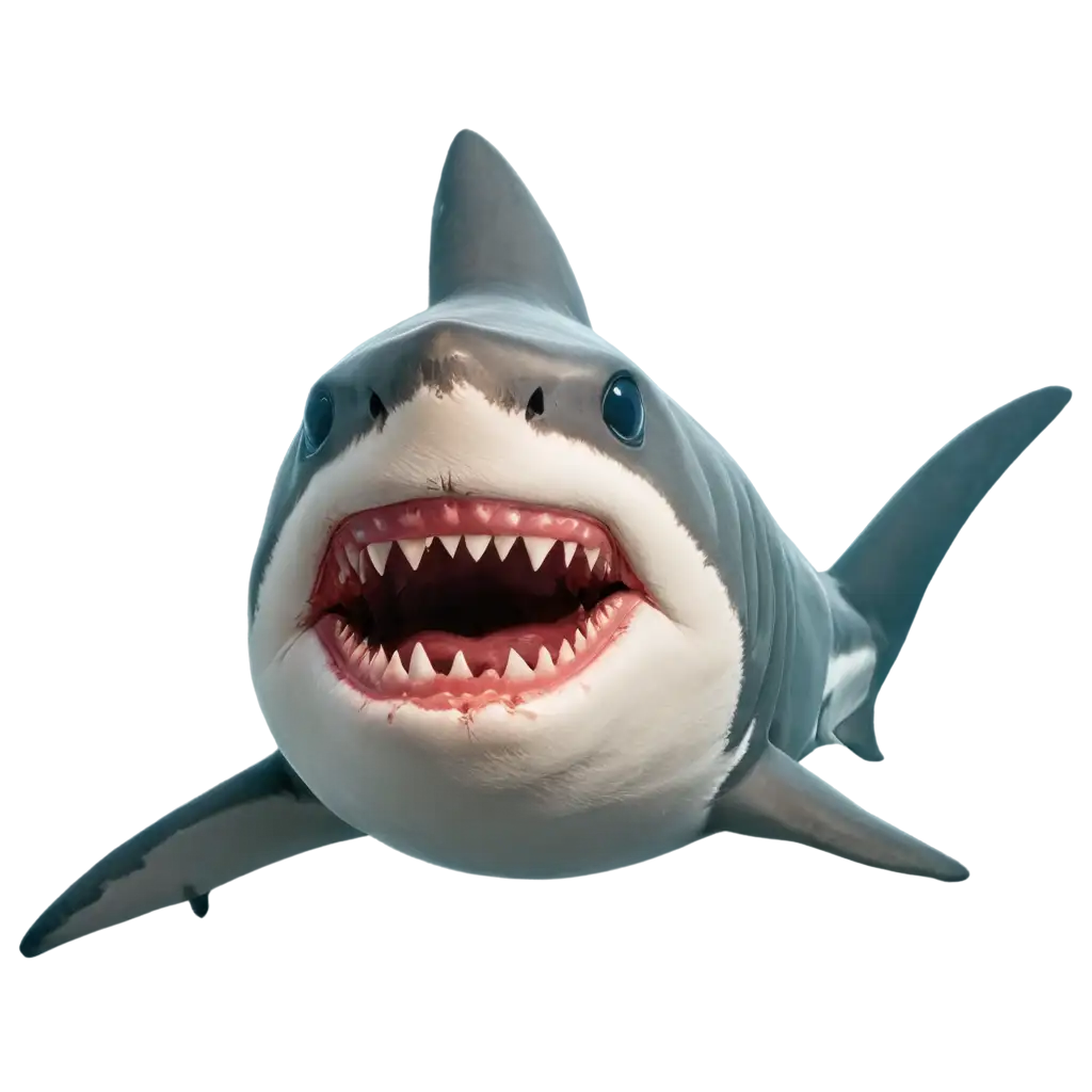 Full-Cartoonish-White-Shark-PNG-for-Creative-and-Commercial-Use