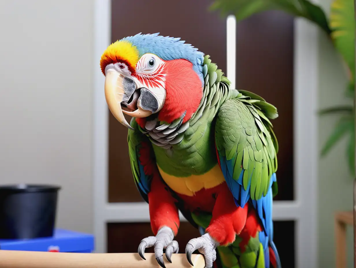 Parrot-Imitating-Human-Speech-in-a-Tropical-Setting